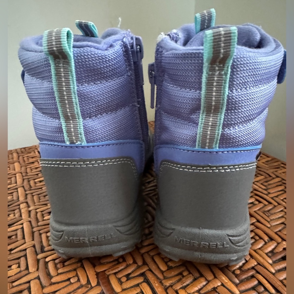Merrell Big Kid's Polar Trekker Snow Boot 🥾in Gray/Purple/Turquoise BRAND NEW - Picture 5 of 9